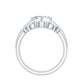 Classic Trio Bridal Ring Set with Princess and Round Cut Moissanites