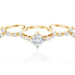 Classic Trio Bridal Ring Set with Princess and Round Cut Moissanites