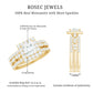 Princess Cut Moissanite Halo Engagement Ring with Wedding Bands