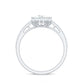 Anillo de compromiso de moissanita con corte princesa de diseño para mujer