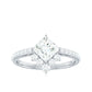 Anillo de compromiso de moissanita con corte princesa de diseño para mujer