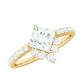 Anillo de compromiso de moissanita con corte princesa de diseño para mujer