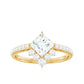 Anillo de compromiso de moissanita con corte princesa de diseño para mujer