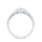 Juego de anillos de boda de moissanita con corte de princesa y halo con certificado