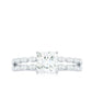 Certified Moissanite Princess Cut Engagement Ring in Double Band