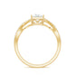 Princess Cut Moissanite Crossover Engagement Ring for Women