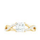 Princess Cut Moissanite Crossover Engagement Ring for Women