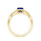 1.5 Carat Lab Grown Blue Sapphire Princess Cut Engagement Ring with Diamond Crossover Shank