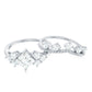 Princess and Round Cut Moissanite Wedding Ring Set