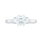 Asscher Cut Moissanite Engagement Ring with Certificate