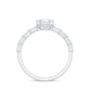 Asscher Cut Moissanite Engagement Ring with Baguette Side Stones