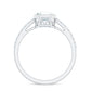 Asscher Cut Moissanite Solitaire Engagement Ring in Bezel Setting