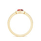 Lab Created Ruby Heart Promise Ring with Diamond Halo