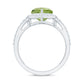 Natural 2 Carat Peridot Heart Engagement Ring with Diamond Halo