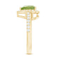 Natural 2 Carat Peridot Heart Engagement Ring with Diamond Halo