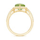 Natural 2 Carat Peridot Heart Engagement Ring with Diamond Halo