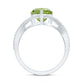 Natural 2 Carat Peridot Heart Engagement Ring with Diamond Crossover Shank