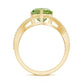 Natural 2 Carat Peridot Heart Engagement Ring with Diamond Crossover Shank