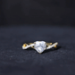 Anillo de compromiso de moissanita con forma de corazón de 1,50 CT y diseño cruzado