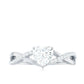 Anillo de compromiso de moissanita con forma de corazón de 1,50 CT y diseño cruzado