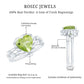 Heart Shape Peridot Solitaire Band Ring with Diamond Stones