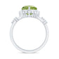 Heart Shape Peridot Solitaire Band Ring with Diamond Stones
