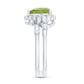 Heart Shape Peridot Solitaire Band Ring with Diamond Stones
