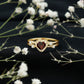 Natural Heart Shaped Garnet Diamond Double Band Engagement Ring
