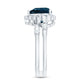 2 Carat Heart Shape London Blue Topaz Double Band Ring with Diamond