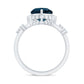 2 Carat Heart Shape London Blue Topaz Double Band Ring with Diamond