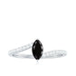 Real Marquise Black Spinel Promise Ring with Diamond Bypass Shank