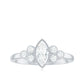 Marquise Moissanite Engagement Ring with Trios