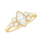 Marquise Moissanite Engagement Ring with Trios
