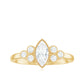 Marquise Moissanite Engagement Ring with Trios