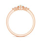 Vintage Looking Rainbow Opal Marquise Engagement Ring with Diamond Trio