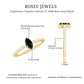 0.7 Carat Marquise Cut Black Onyx Minimal Promise Ring with Diamond