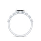 0.7 Carat Marquise Cut Black Onyx Minimal East West Ring with Diamond