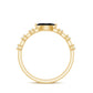 0.7 Carat Marquise Cut Black Onyx Minimal East West Ring with Diamond