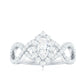 Marquise Moissanite Criss Cross Engagement Ring with Halo