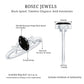 Natural Black Spinel Marquise Engagement Ring with Diamond