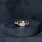 Princess Cut Moissanite Bypass Engagement Ring for Women