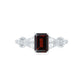 Real 2 Carat Garnet Designer Engagement Ring with Diamond