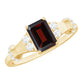 Real 2 Carat Garnet Designer Engagement Ring with Diamond