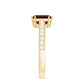 Anillo de compromiso de granate natural de 3,3 quilates con corte Asscher y diamante