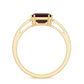 Anillo de compromiso de granate natural de 3,3 quilates con corte Asscher y diamante