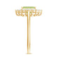 Natural 1.8 Carat Peridot Emerald Cut Engagement Ring with Diamond Halo