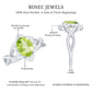 Anillo de compromiso con flor de peridoto ovalado natural de 1 quilate y diamante