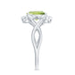 Anillo de compromiso con flor de peridoto ovalado natural de 1 quilate y diamante