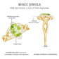 Anillo de compromiso con flor de peridoto ovalado natural de 1 quilate y diamante