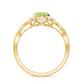 Anillo de compromiso con flor de peridoto ovalado natural de 1 quilate y diamante